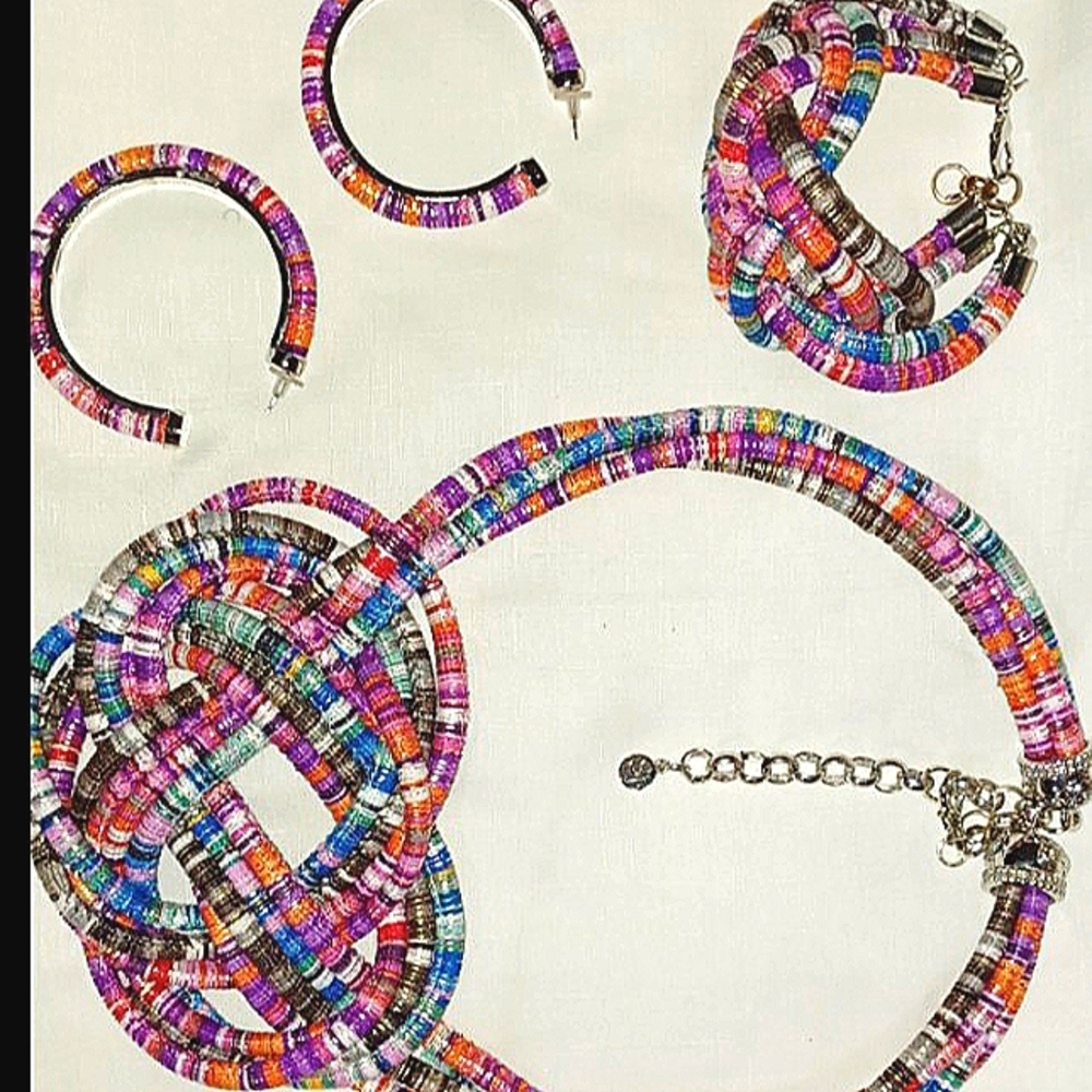 Sassy Jones- Vintage Vivienne Necklace, Bracelet and Hoop Earrings.